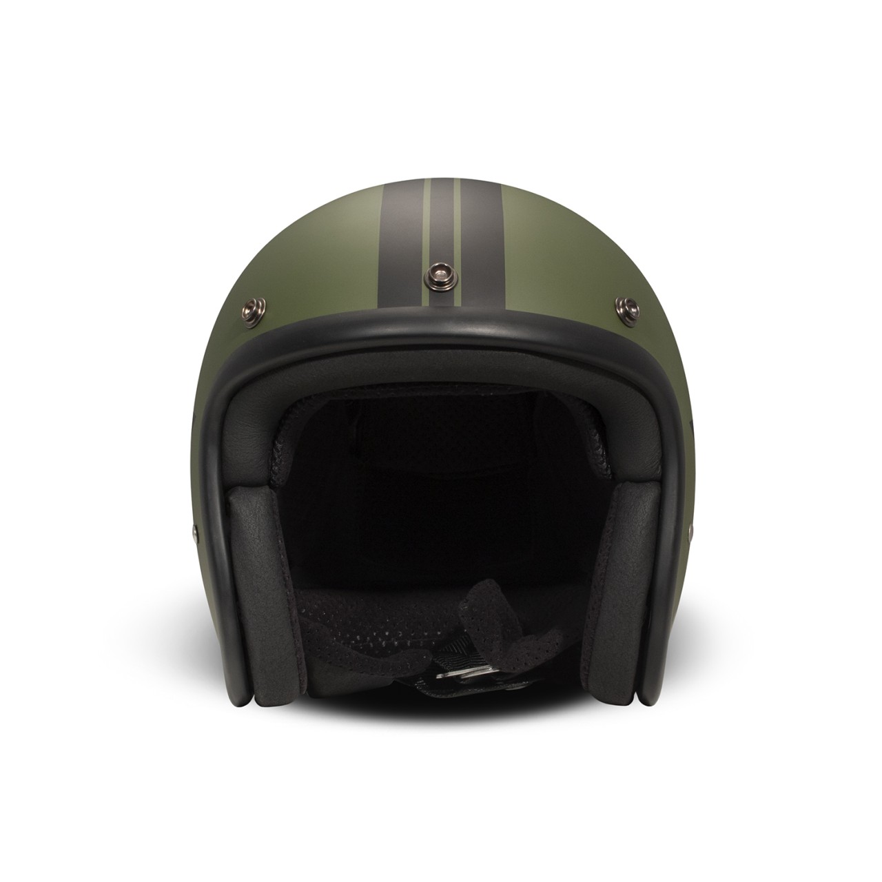 DMD jet helmet Retro, green, matt, Star Green, fiberglass, ECE 22.06