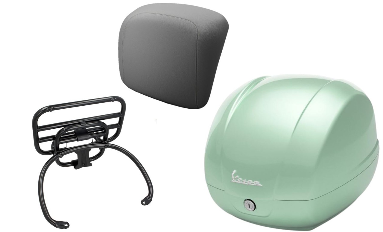 Topcase kit 36L latte menta (350/A), luggage rack black for Vespa GTS 125/300/310
