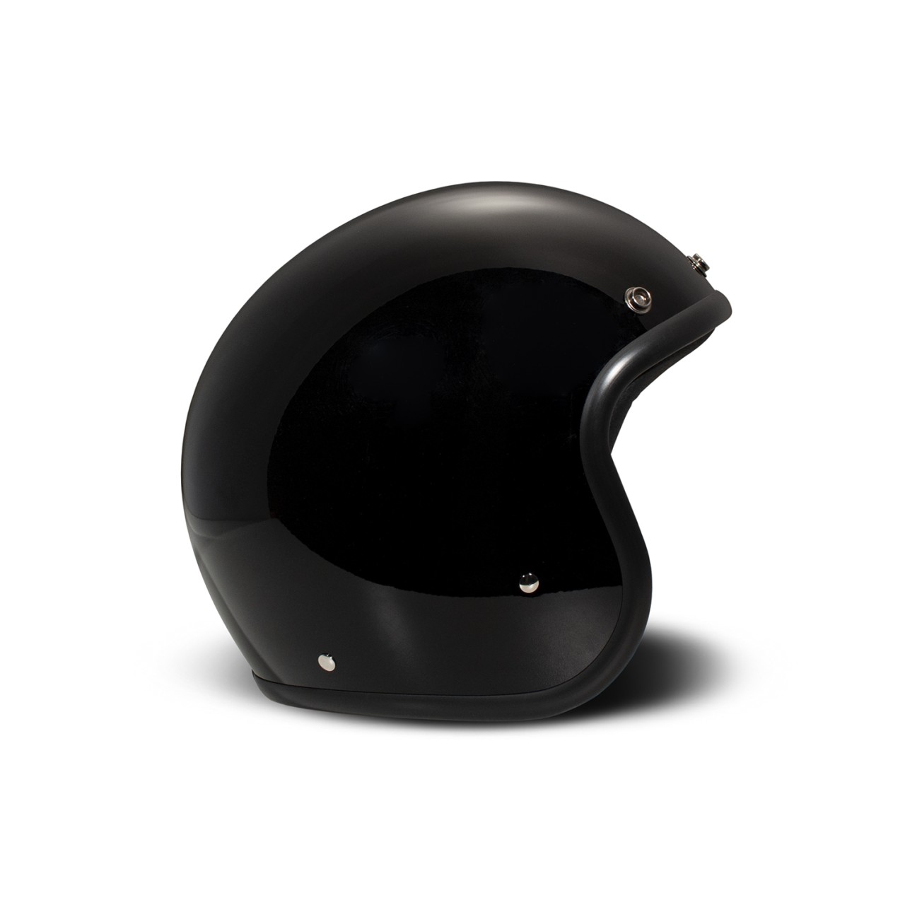 DMD jet helmet retro, black, glossy, solid black, fiberglass, ECE 22.06