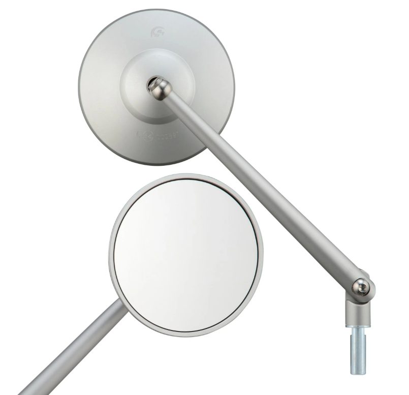 Standard mirror for Vespa, right-hand thread, silver matt