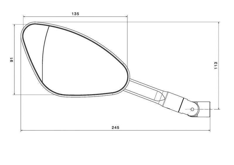 Mirror RIZOMA Genesi left for Vespa, black anodized