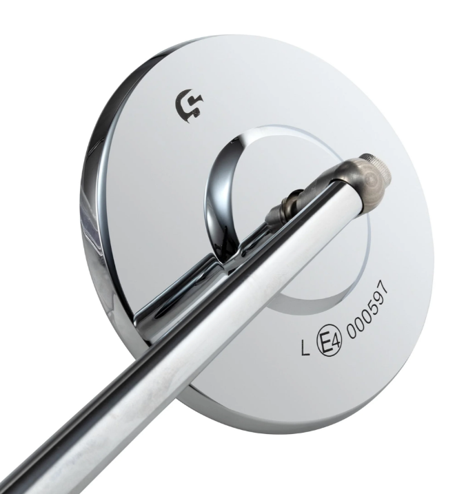 Standard mirror for Vespa, left-hand thread, chrome