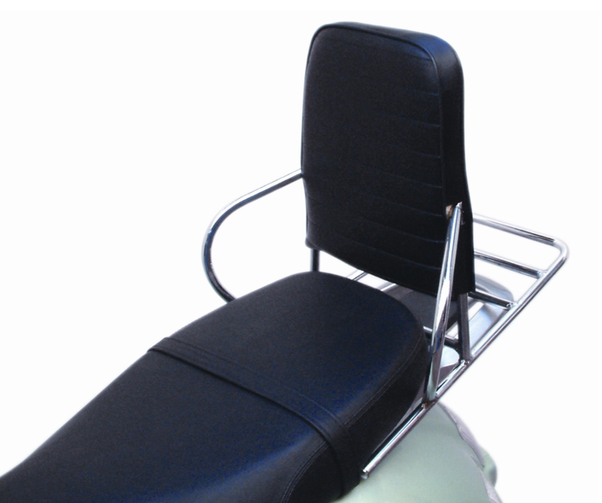Rear luggage rack, strarr with backrest for Vespa GT /GT L 125/200cc, chrome