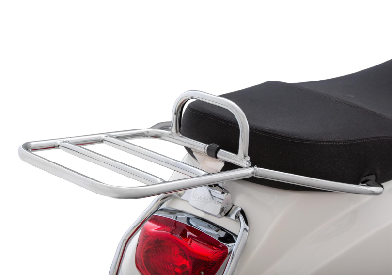 Rear luggage rack for Vespa LX/LXV/S 50-150cc, chrome