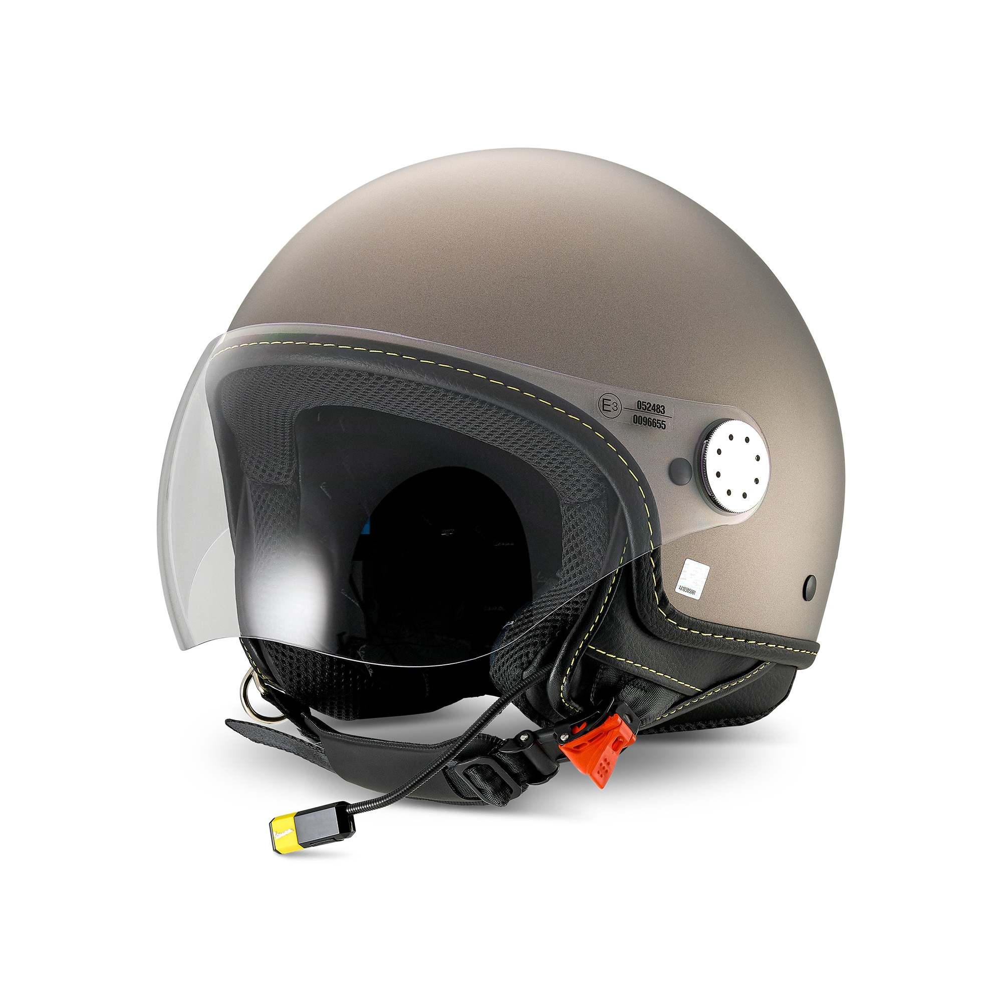 Vespa Jet Helmet Visor 4.0 Grigio Ottimista Matt - Bluetooth