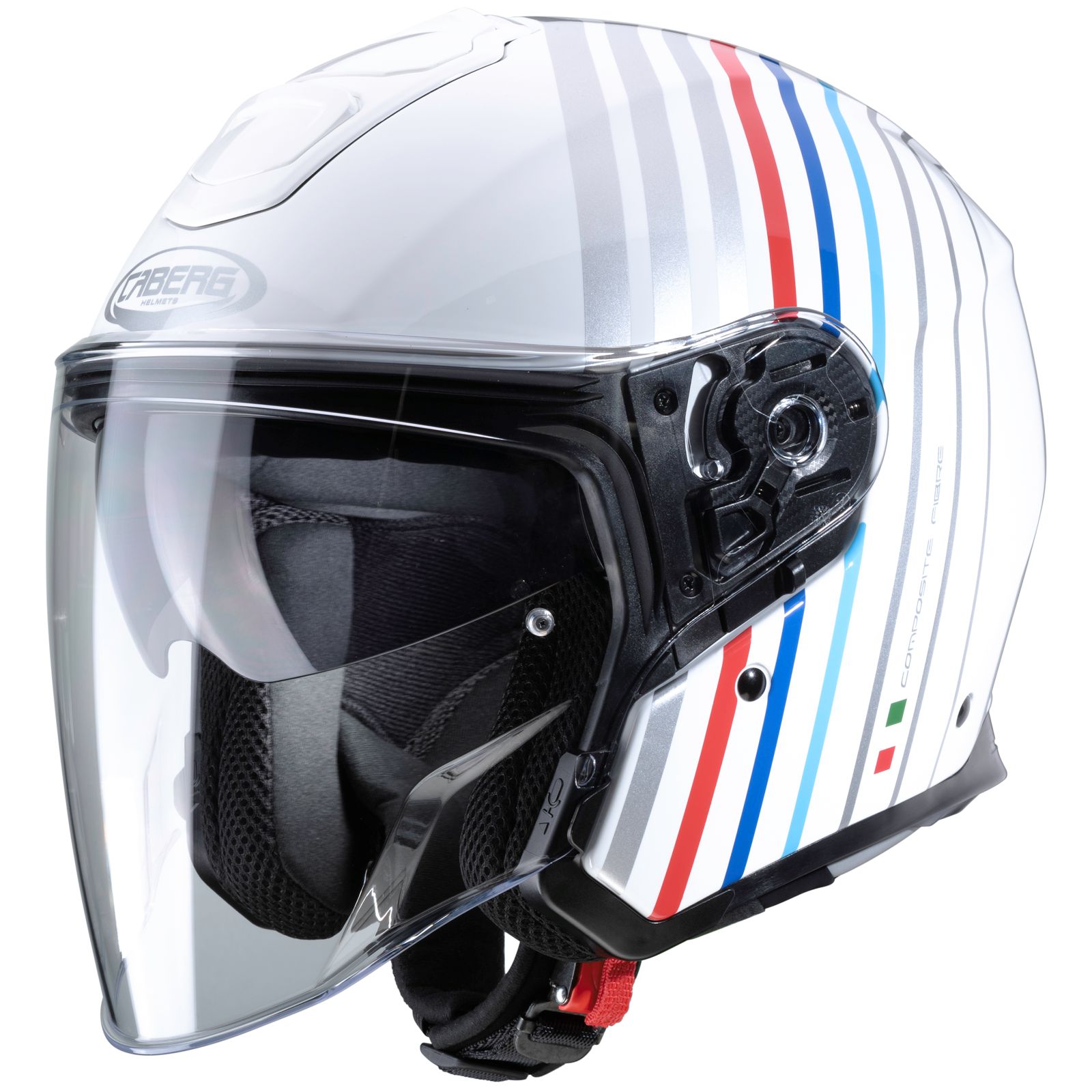 Caberg Helmet Flyon Bakari, white / silver blue red
