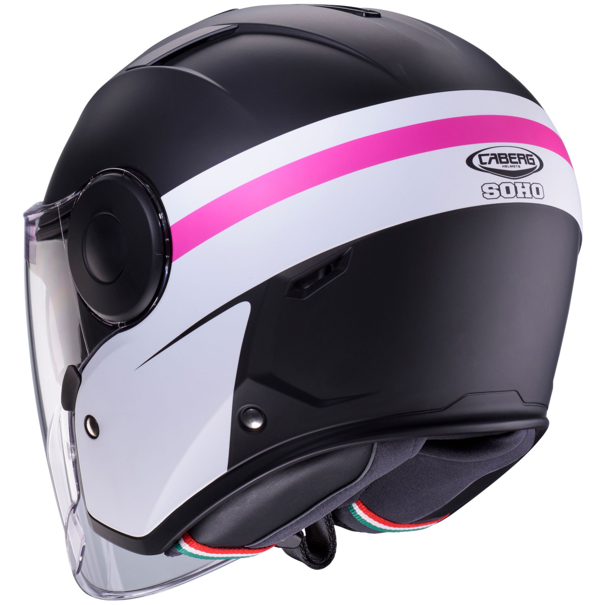 Caberg helmet Soho Zephyr matt-black/white-fuchsia