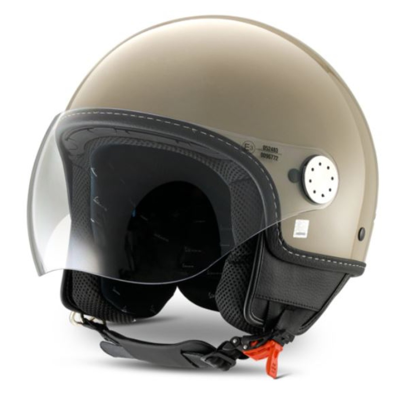 Vespa Open-Face Helmet, Vespa Long-Visor, Glossy Beige (Q01)