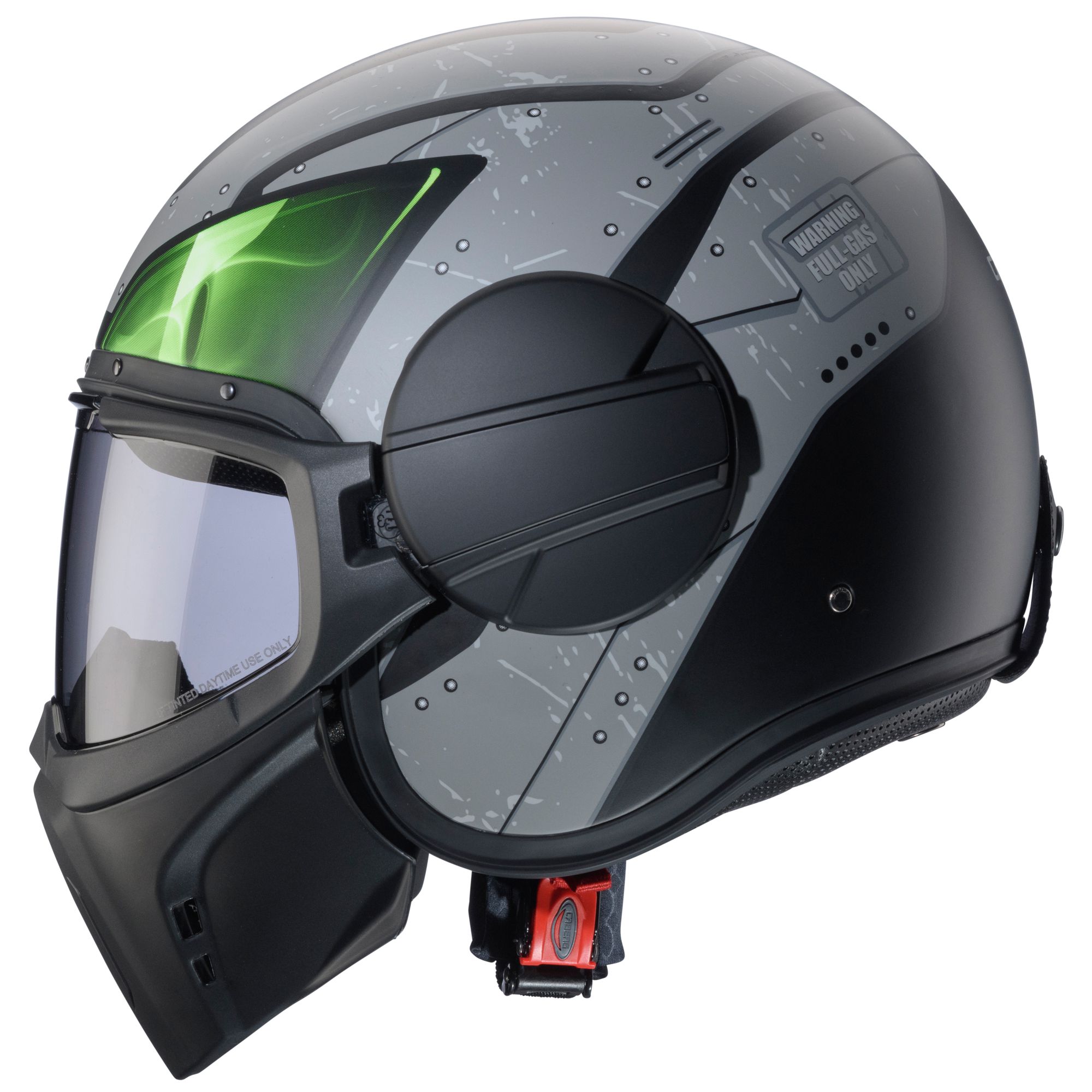 Caberg helmet Ghost X Vyrus matt-black/grey-fluo-green
