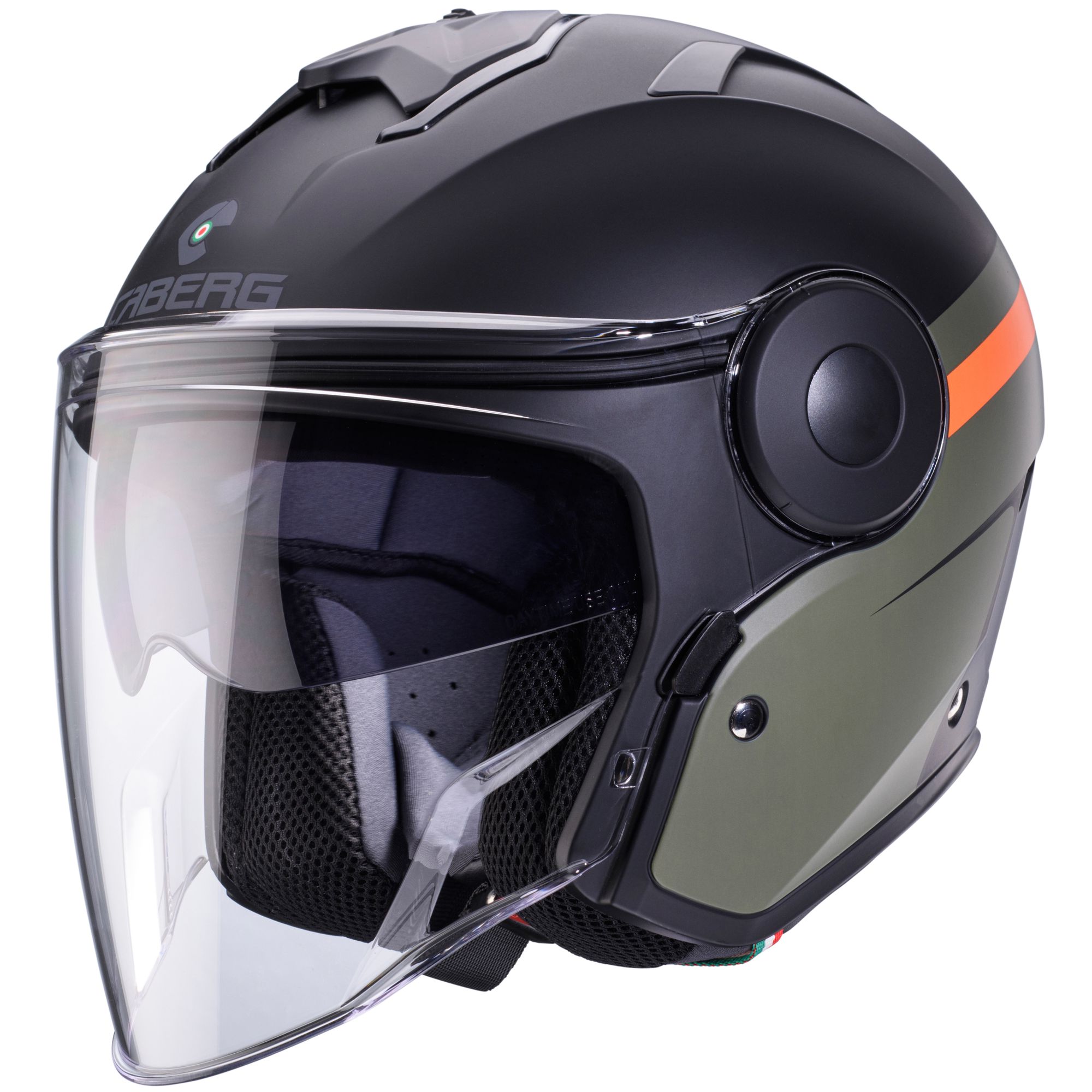 Caberg helmet Soho Zephyr matt-black/green-orange