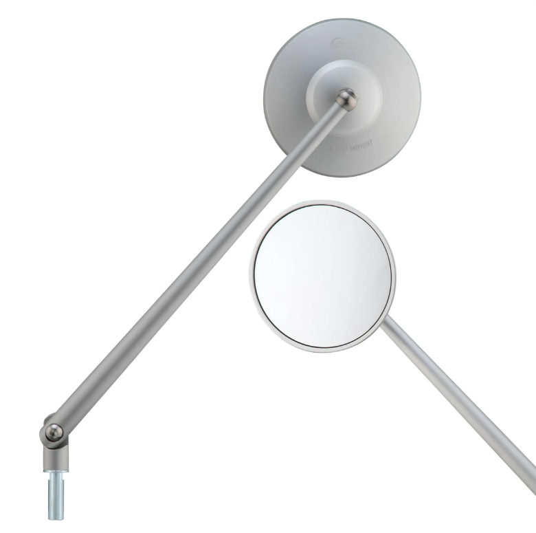 Standard mirror for Vespa, left-hand thread, silver matt