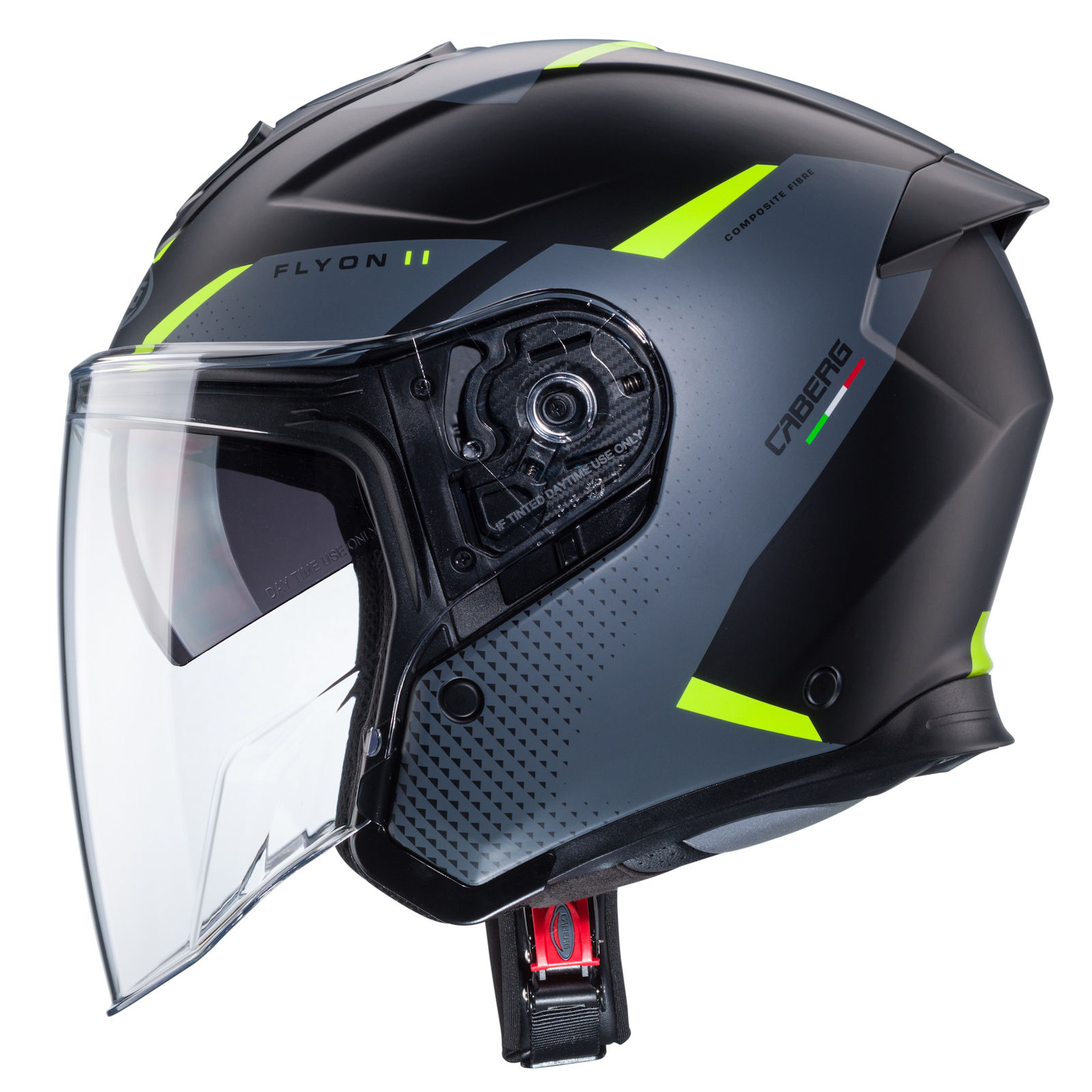 Caberg helmet Flyon II Boss matt-black/grey-fluo-yellow