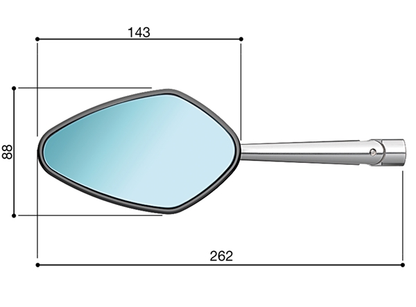 Mirror RIZOMA "Veloce naked" left or right for Vespa, black