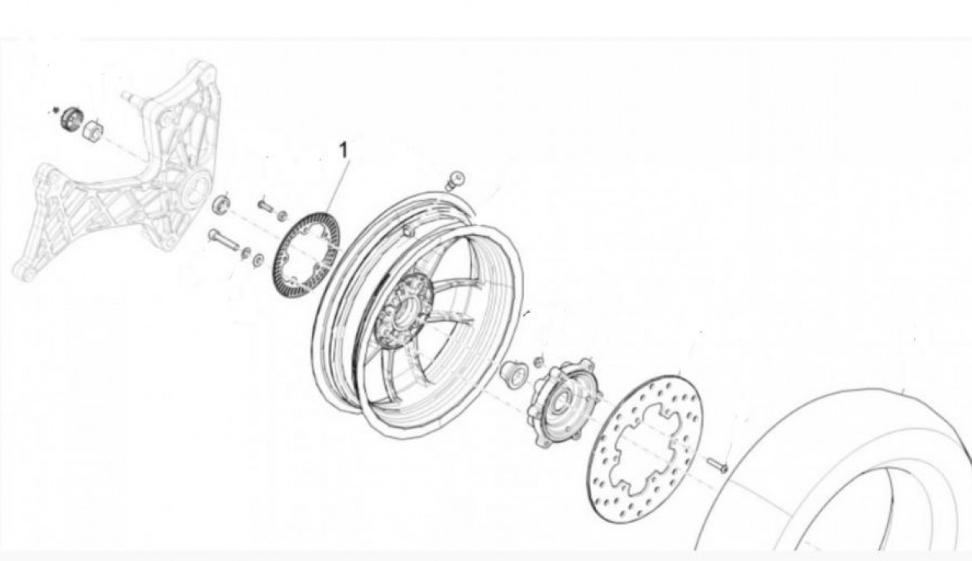 Tuning ABS sensor wheel (+10 kmh/) for Vespa GTS 300 HPE