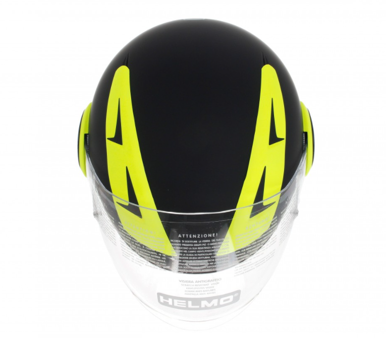Helmo Milano Full jet helmet, FuoriRotta Premium, black, yellow, matt