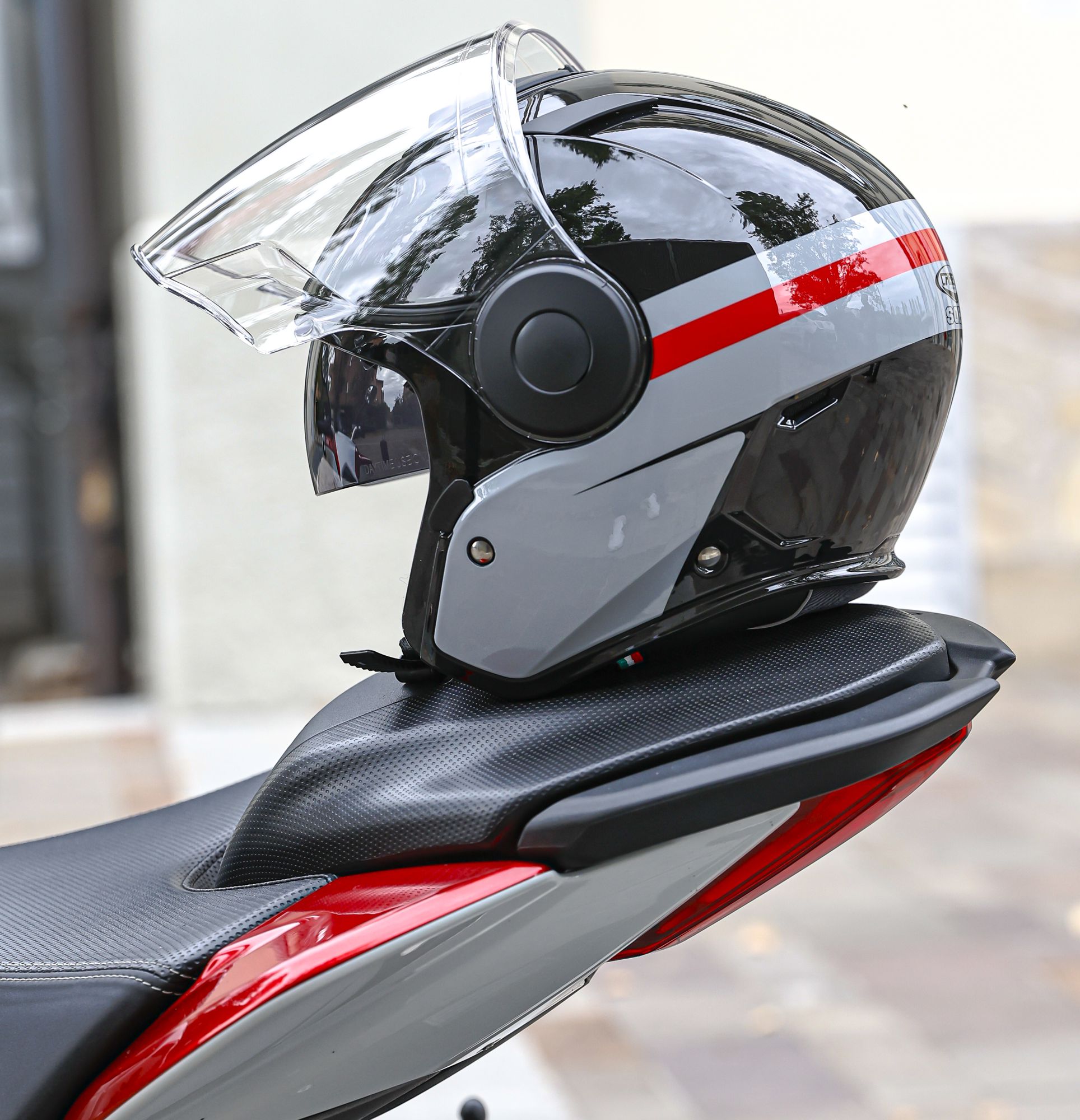 Caberg helmet Soho Zephyr black/grey-red