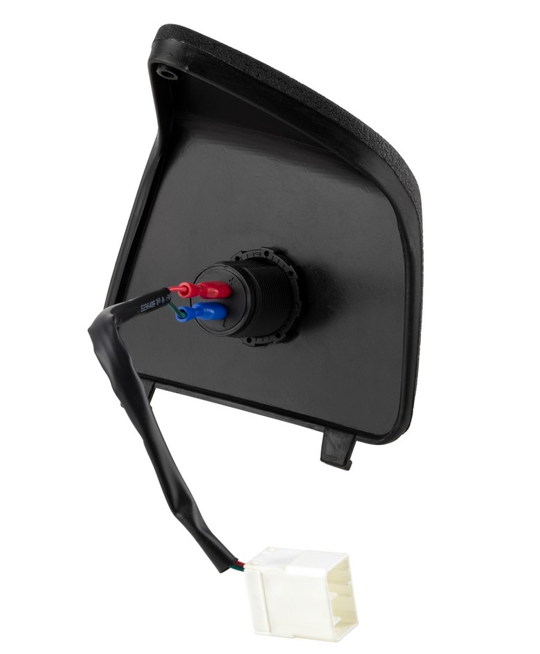 Luggage compartment cover left with USB connection for Vespa GTS/GTS Super/GTV/GT, black