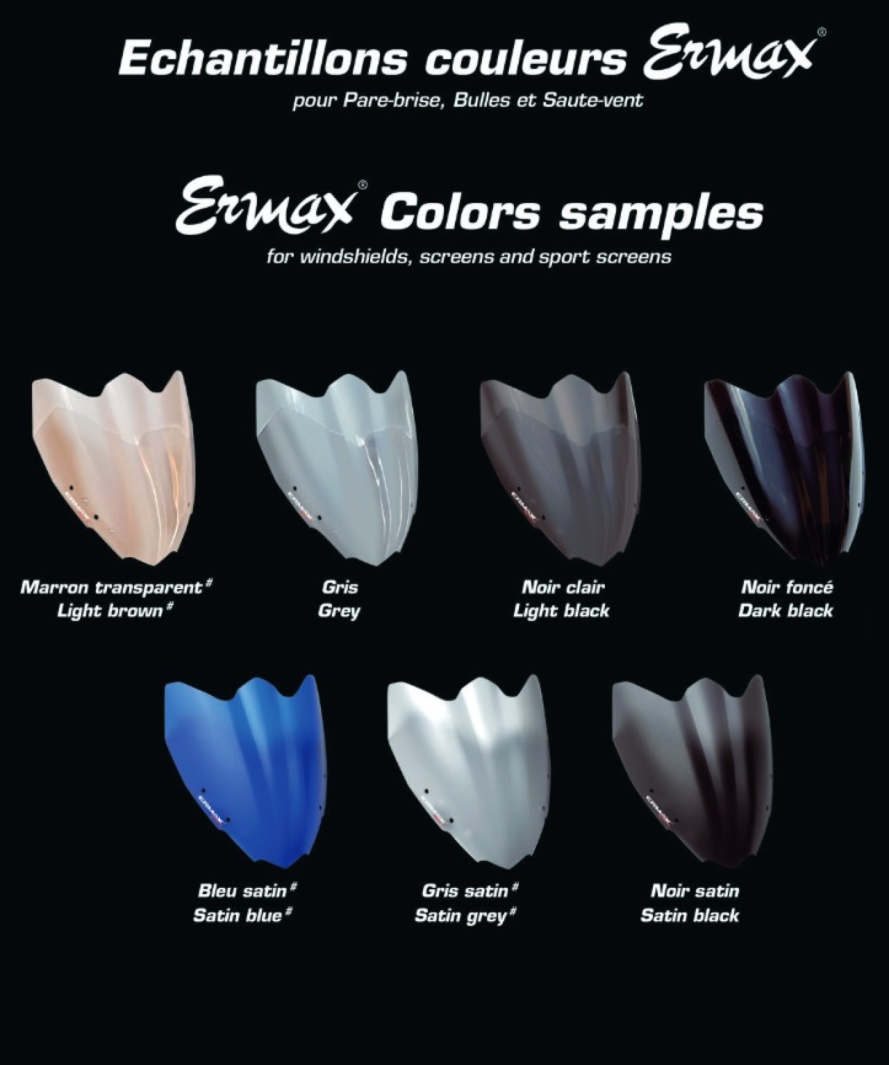 Windshield ERMAX Piccolo H 300 mm for Vespa Primavera 50-150cc 2T/4T, tinted/light black