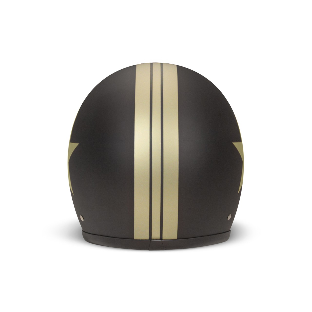 DMD jet helmet Retro, black, matt, Star Gold, fiberglass, ECE 22.06