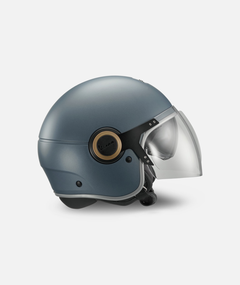 Vespa Officina 8 Open-Face Helmet, Matte Blue
