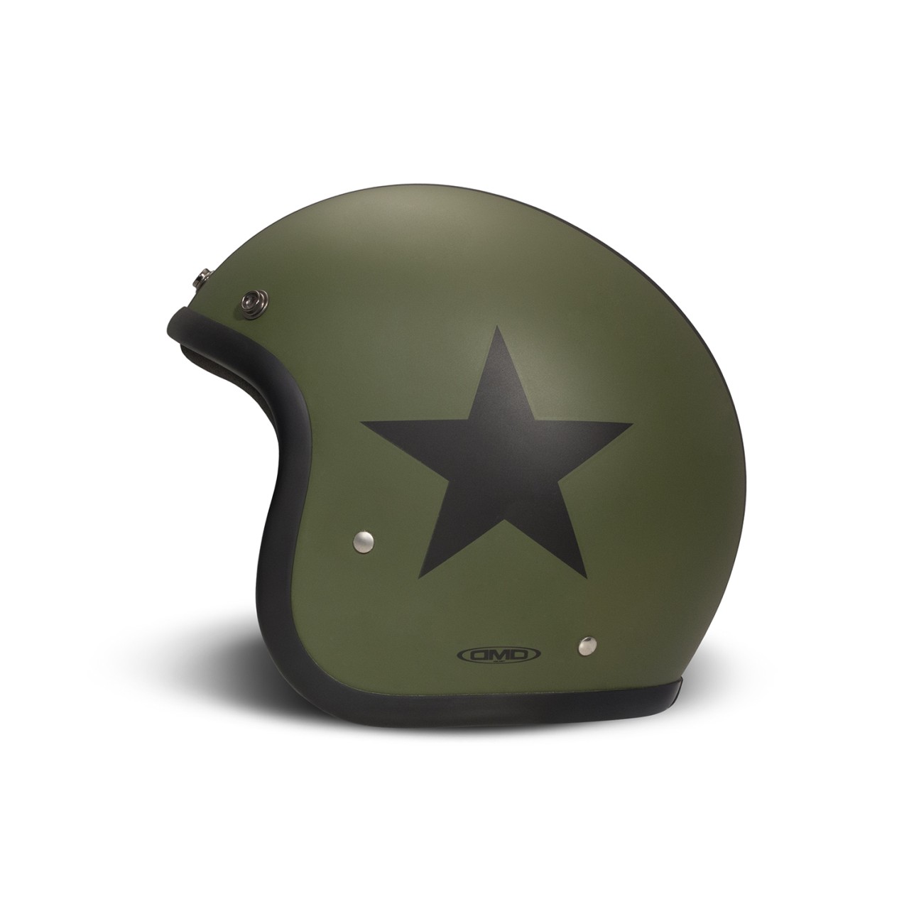 DMD jet helmet Retro, green, matt, Star Green, fiberglass, ECE 22.06