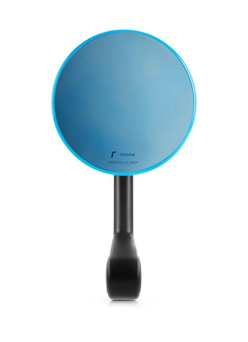 Handlebar end mirror RIZOMA E-POP left or right for Vespa, black/blue