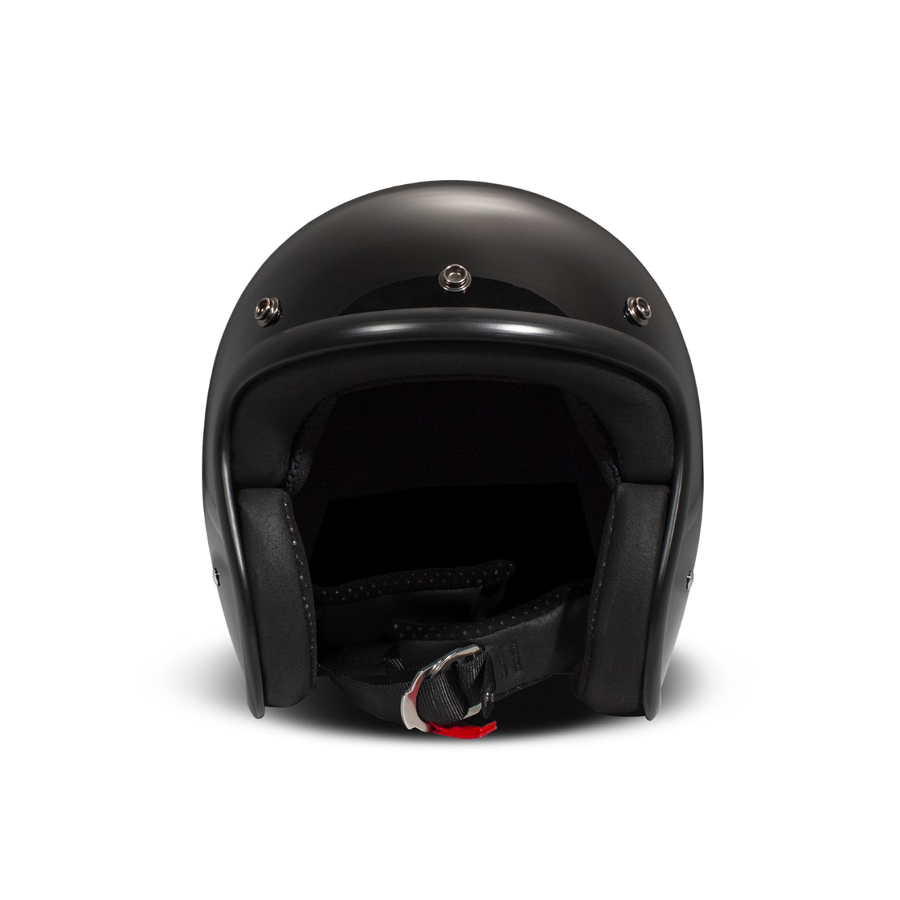 DMD jet helmet retro, black, glossy, solid black, fiberglass, ECE 22.06