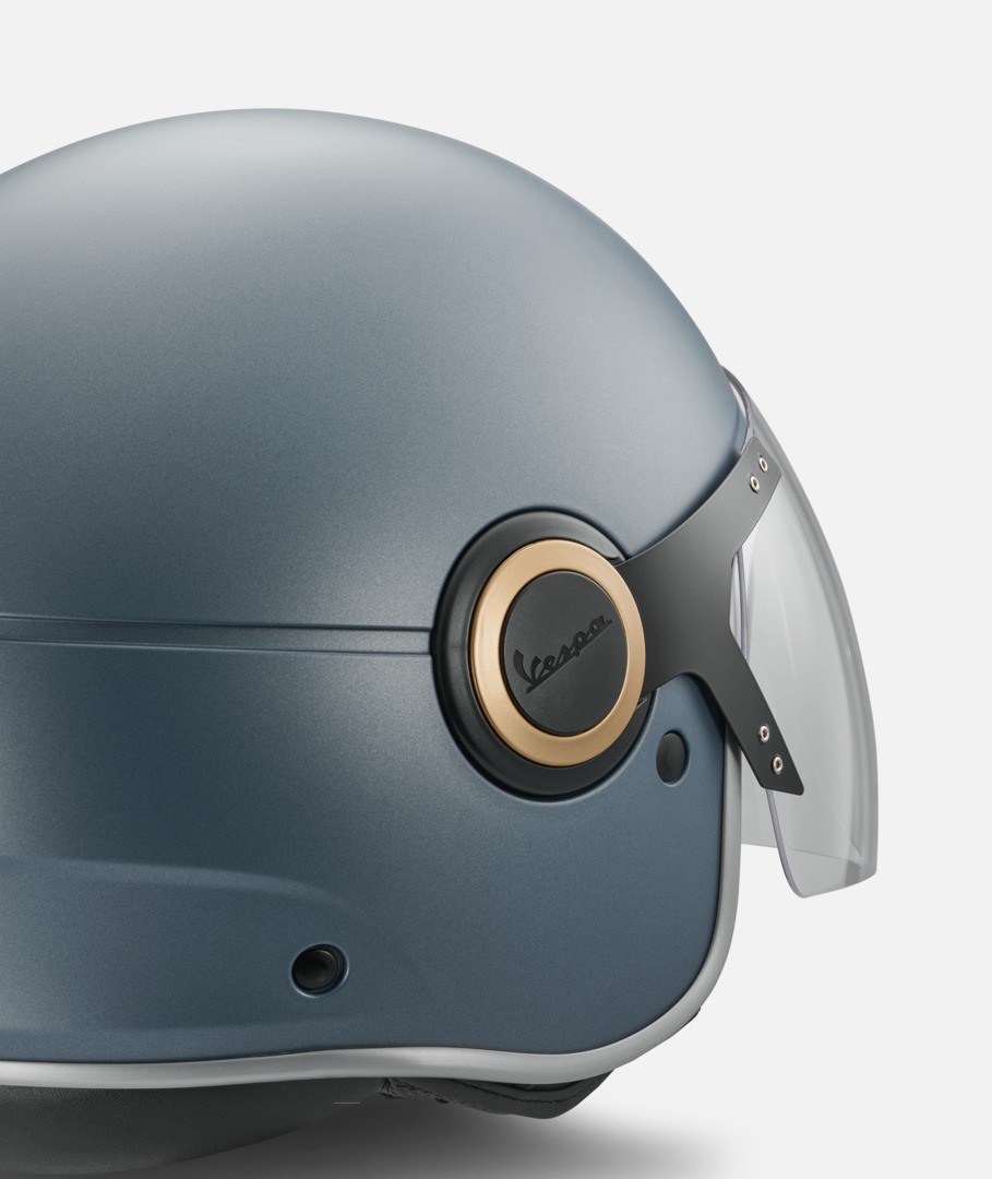 Vespa Officina 8 Open-Face Helmet, Matte Blue