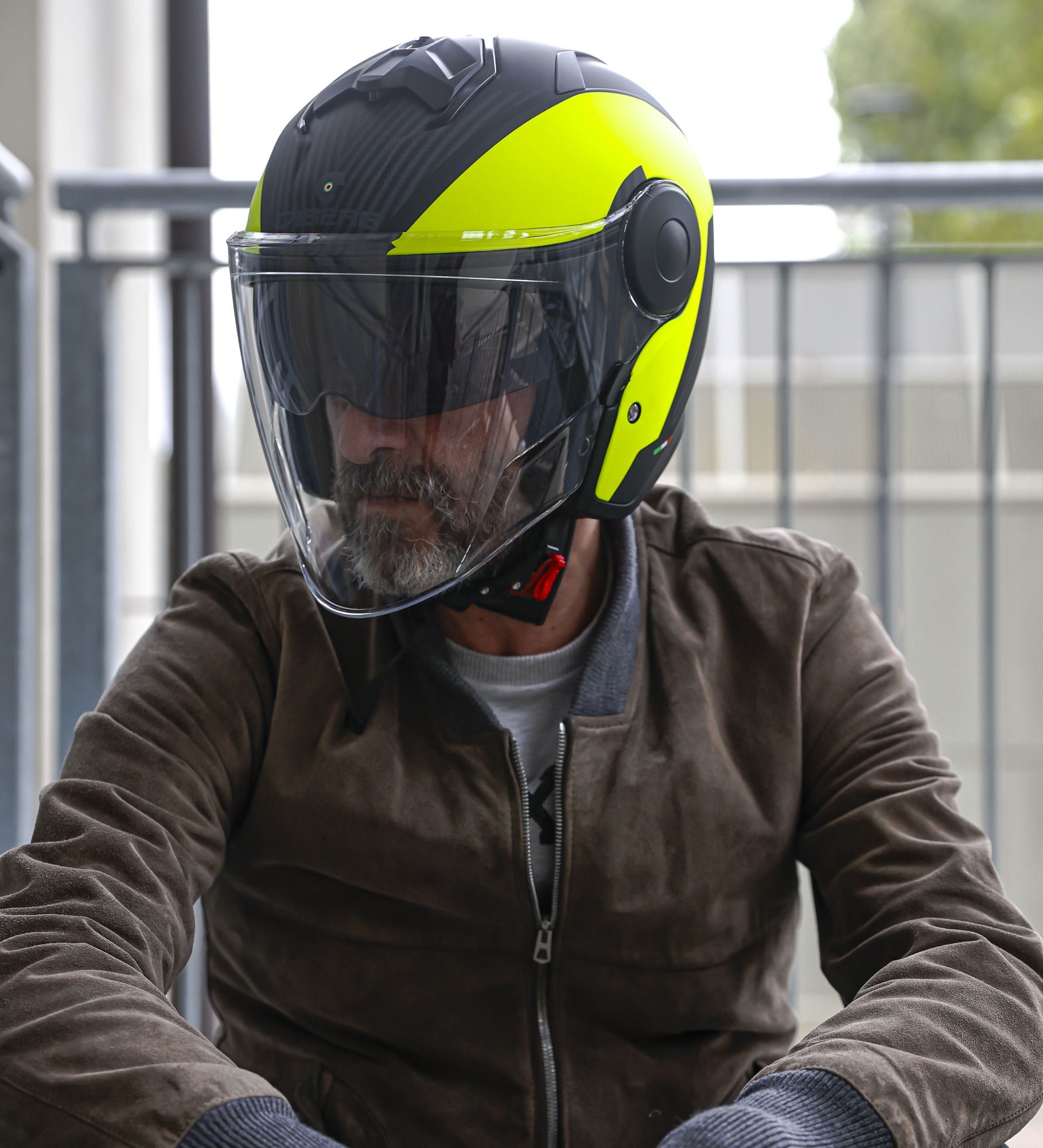 Caberg helmet Soho Milano matt black/fluo yellow