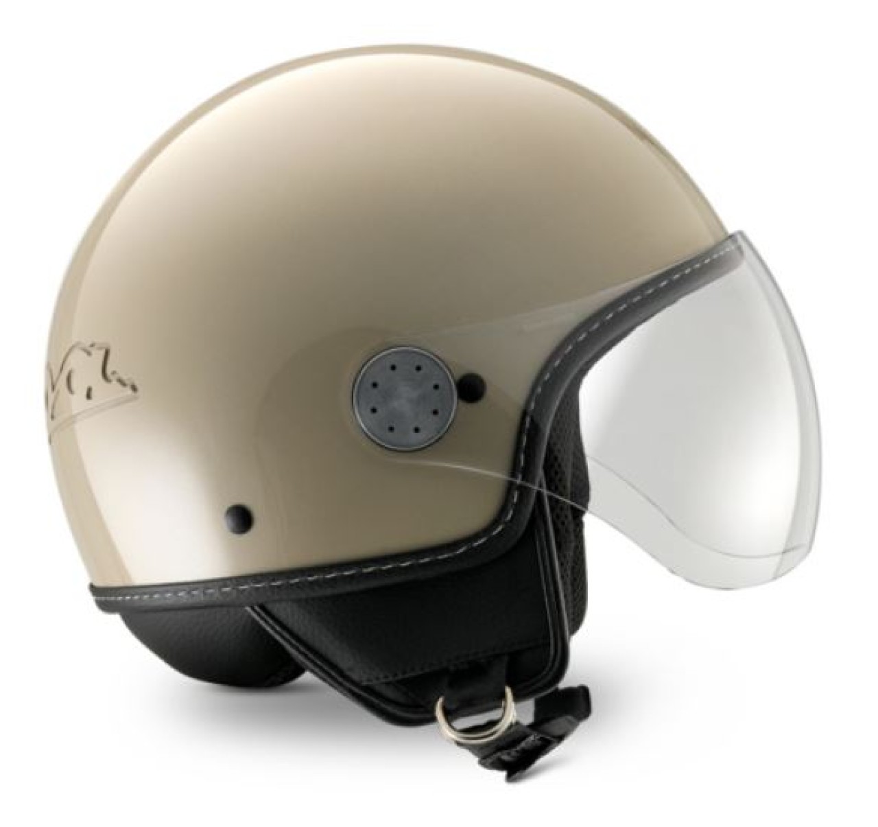 Vespa Open-Face Helmet, Vespa Long-Visor, Glossy Beige (Q01)