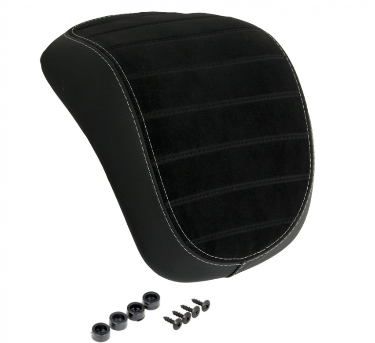 Backrest Vespa Primavera / Sprint, black with white stitching
