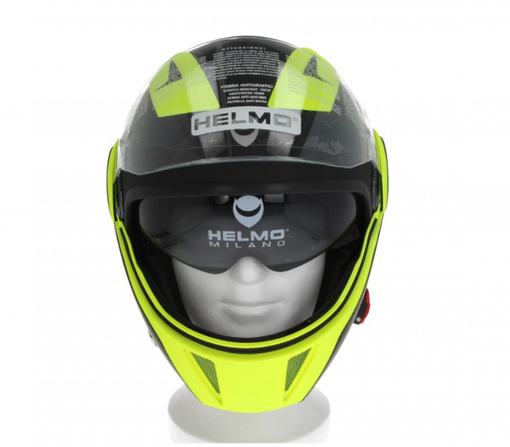 Helmo Milano Full jet helmet, FuoriRotta Premium, black, yellow, matt