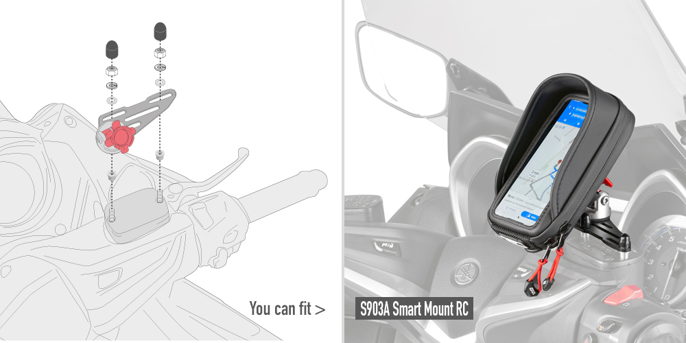Mounting kit for bracket S903A for brake fluid reservoir on handlebars Givi