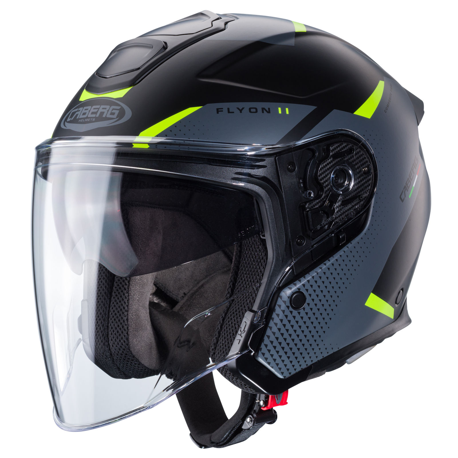 Caberg helmet Flyon II Boss matt-black/grey-fluo-yellow