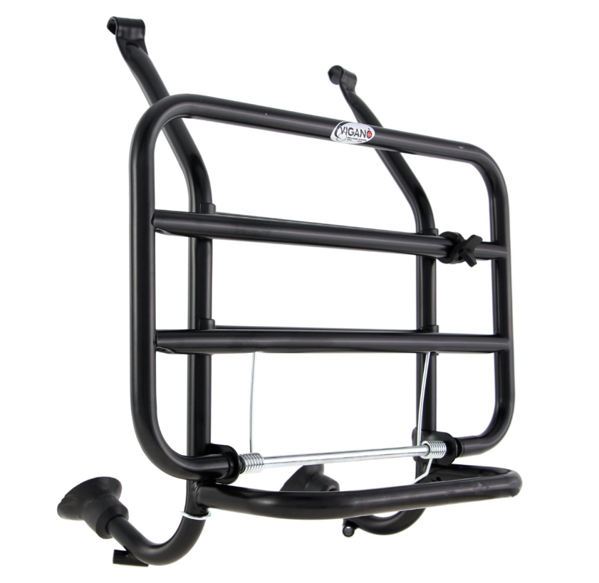 Luggage rack front for Vespa PX 80-200cc, foldable, black