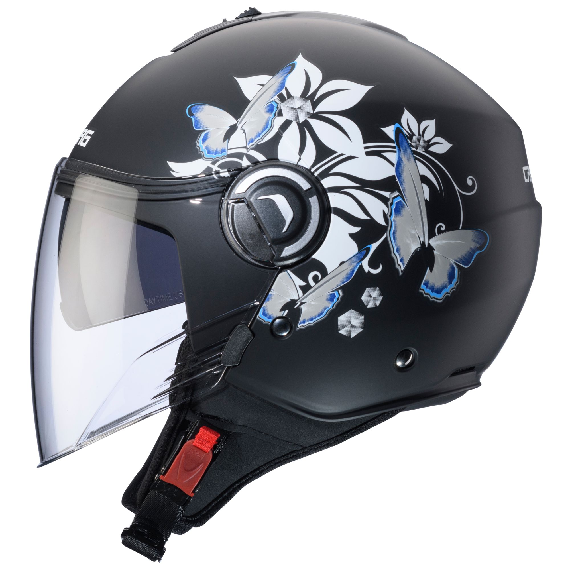 Caberg helmet Riviera V4 X Mia matt-black/white-grey-light blue