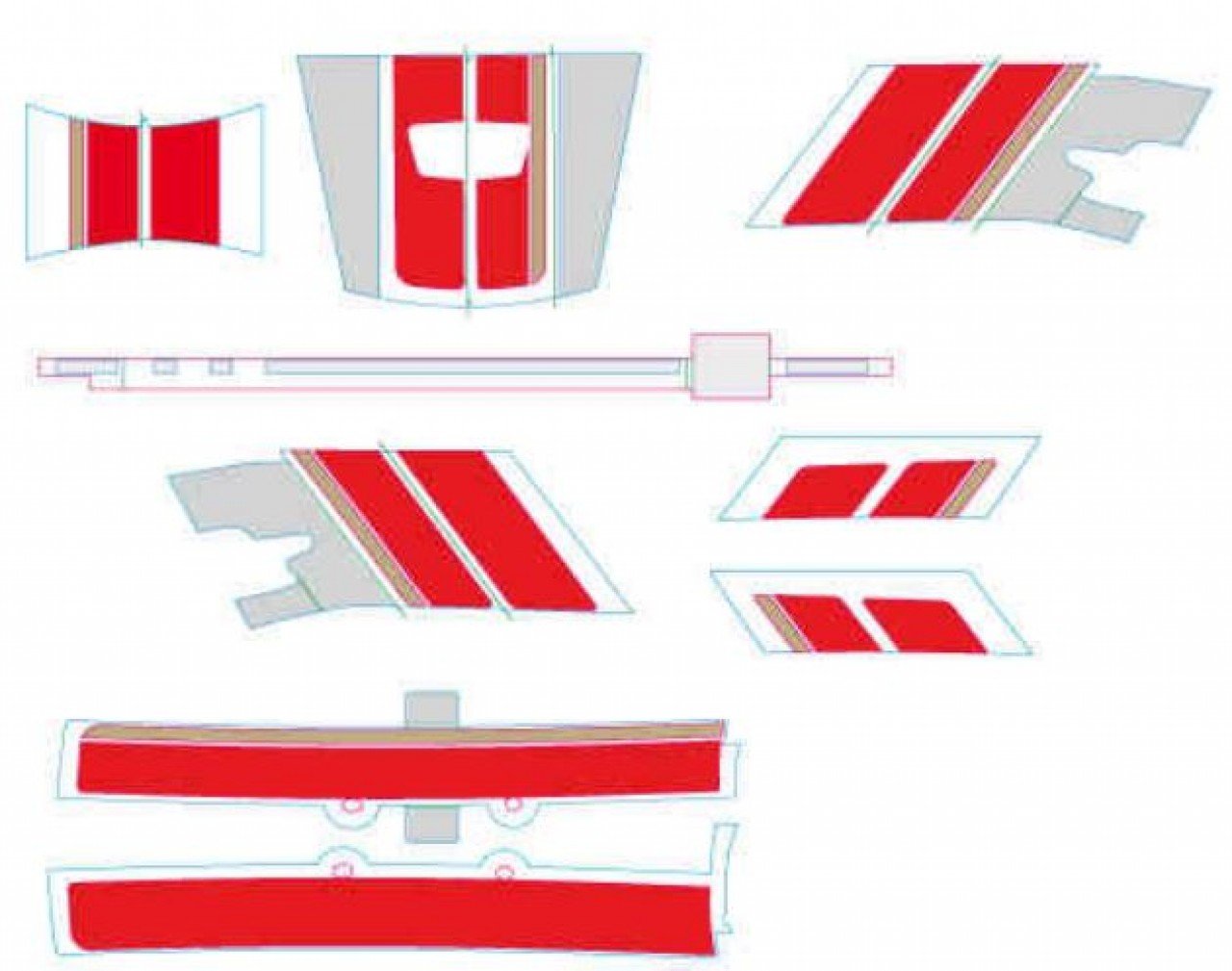 Decor set, Vespa GTS Racing Sixties - red