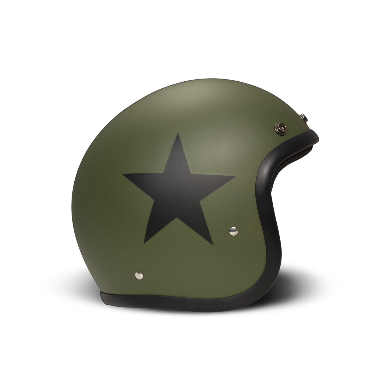 DMD jet helmet Retro, green, matt, Star Green, fiberglass, ECE 22.06
