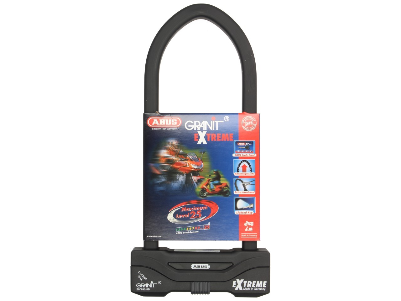 ABUS U-lock 310x111 Granit Extreme Plus 59 for Motorcycle, Scooter & Vespa
