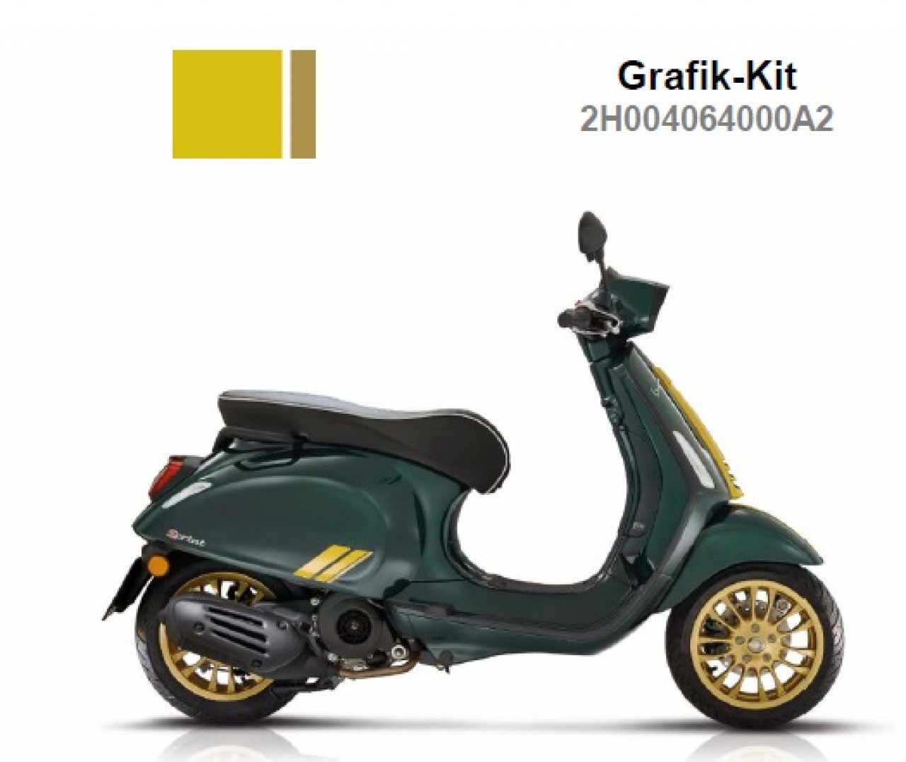 Decor set, for top case, yellow, Racing Sixties, Vespa Sprint