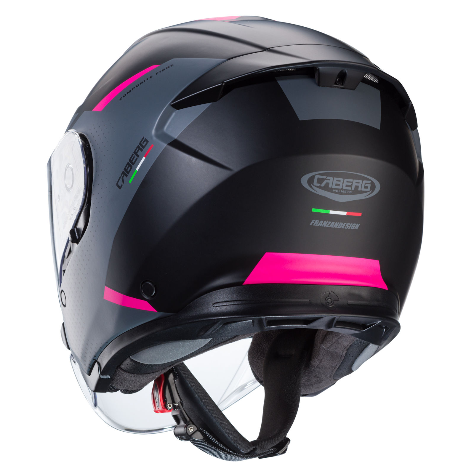 Caberg helmet Flyon II Boss matt-black/grey-fuchsia