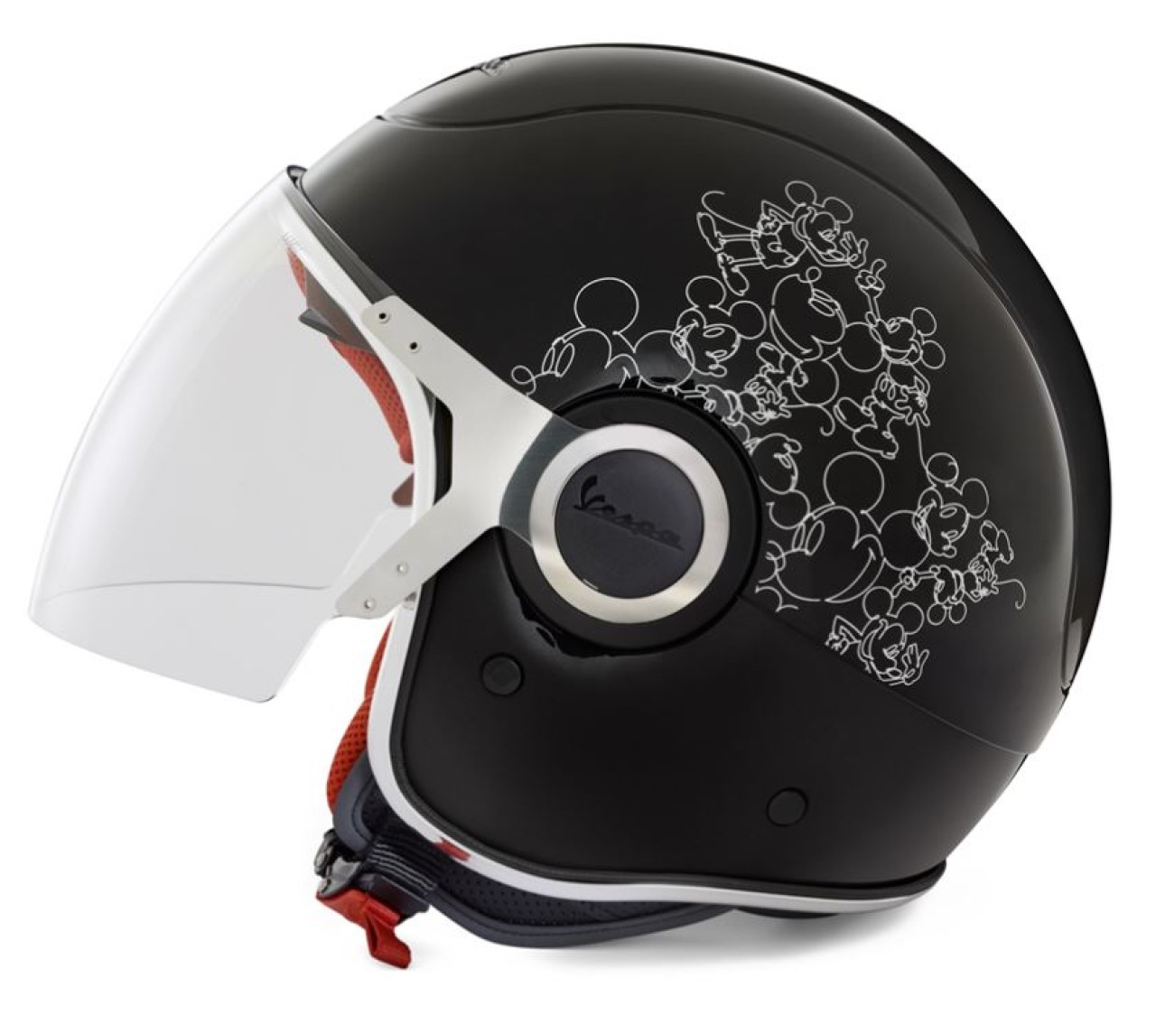 Vespa jet helmet, VJ, Mickey Mouse, black