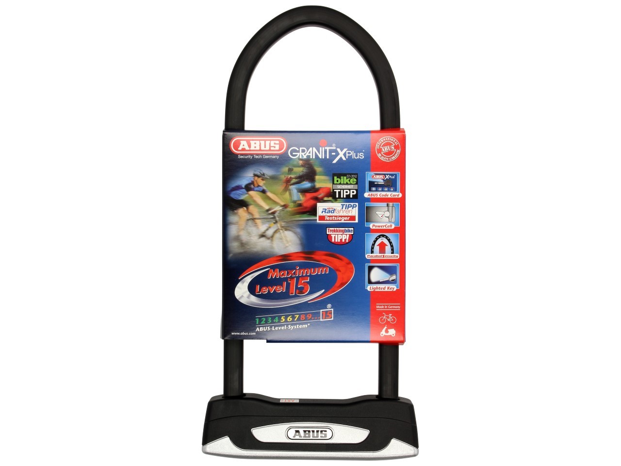 ABUS U-lock 260x83 Granit Power 58 for motorcycle, scooter & Vespa