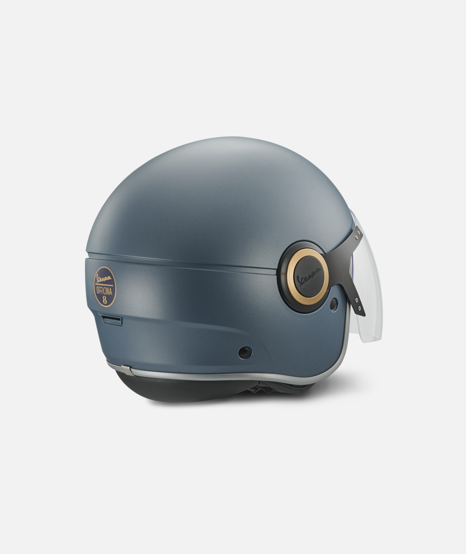 Vespa Officina 8 Open-Face Helmet, Matte Blue