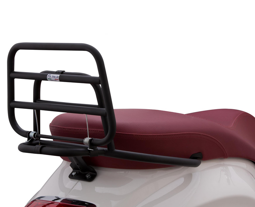 Rear luggage rack for Vespa Primavera /Sprint /Elettrica 50-150cc, foldable, black