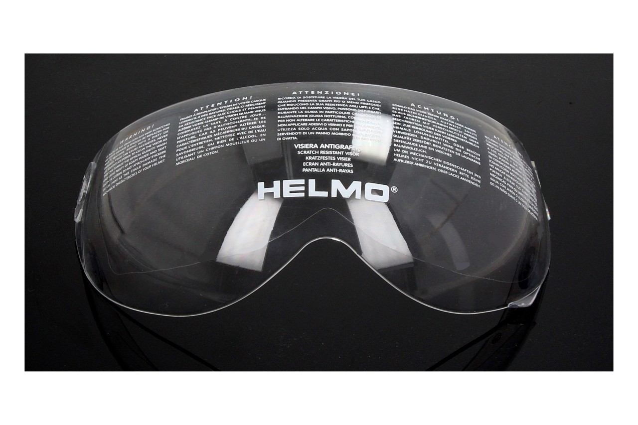 Helmo Milano visor, clear, goggle visor for PelleDura, ViaColVento, Turbine (ECE 22.05)
