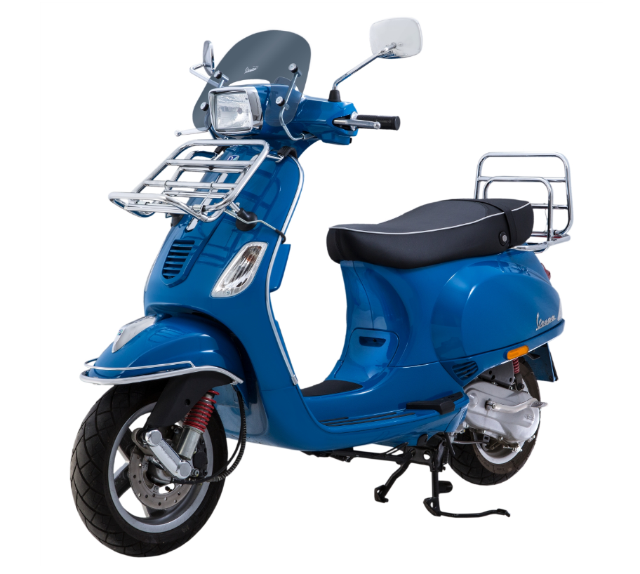 Rear luggage rack for Vespa LX/LXV/S 50-150cc, foldable, chrome