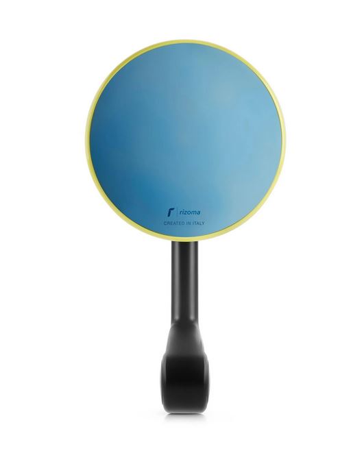 Handlebar end mirror RIZOMA E-POP left or right for Vespa, black/yellow
