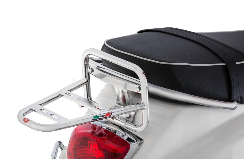 Rear luggage rack for Vespa LX/LXV 50-150cc, chrome