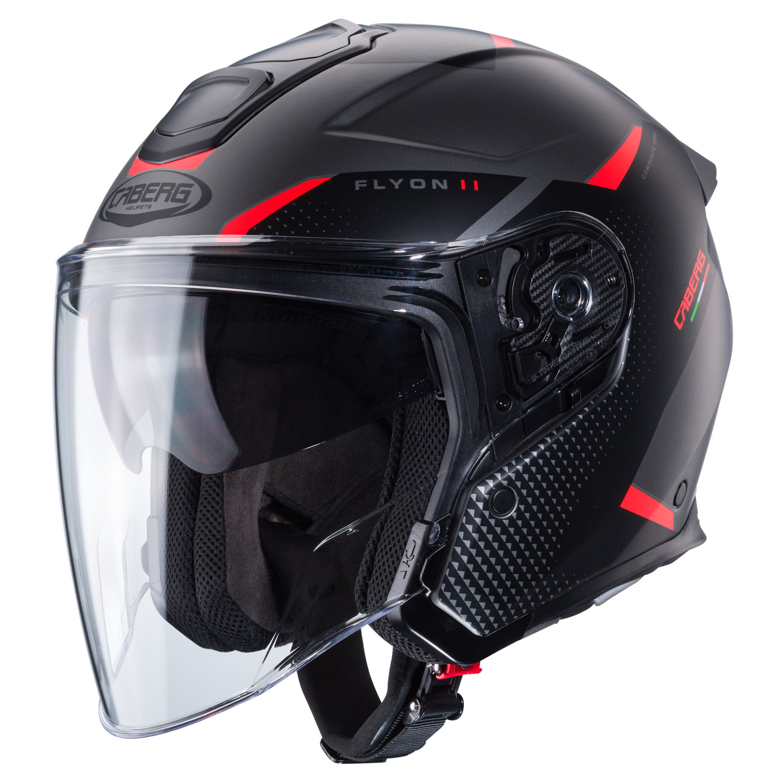 Caberg helmet Flyon II Boss matt-grey/red-black